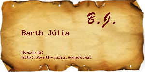 Barth Júlia névjegykártya